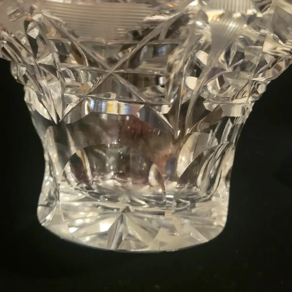 Vintage USSR Soviet-era cut crystal glass decanter Carafe with stopper